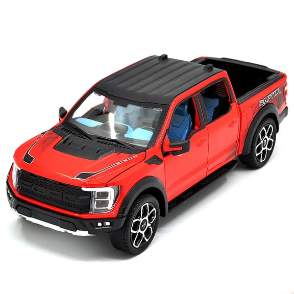 1: 20 Suitable for Ford Raptor F150 alloy die-casting metal car model, with sound, light and rebound functions, children's toy car collection, boys' birthday gift