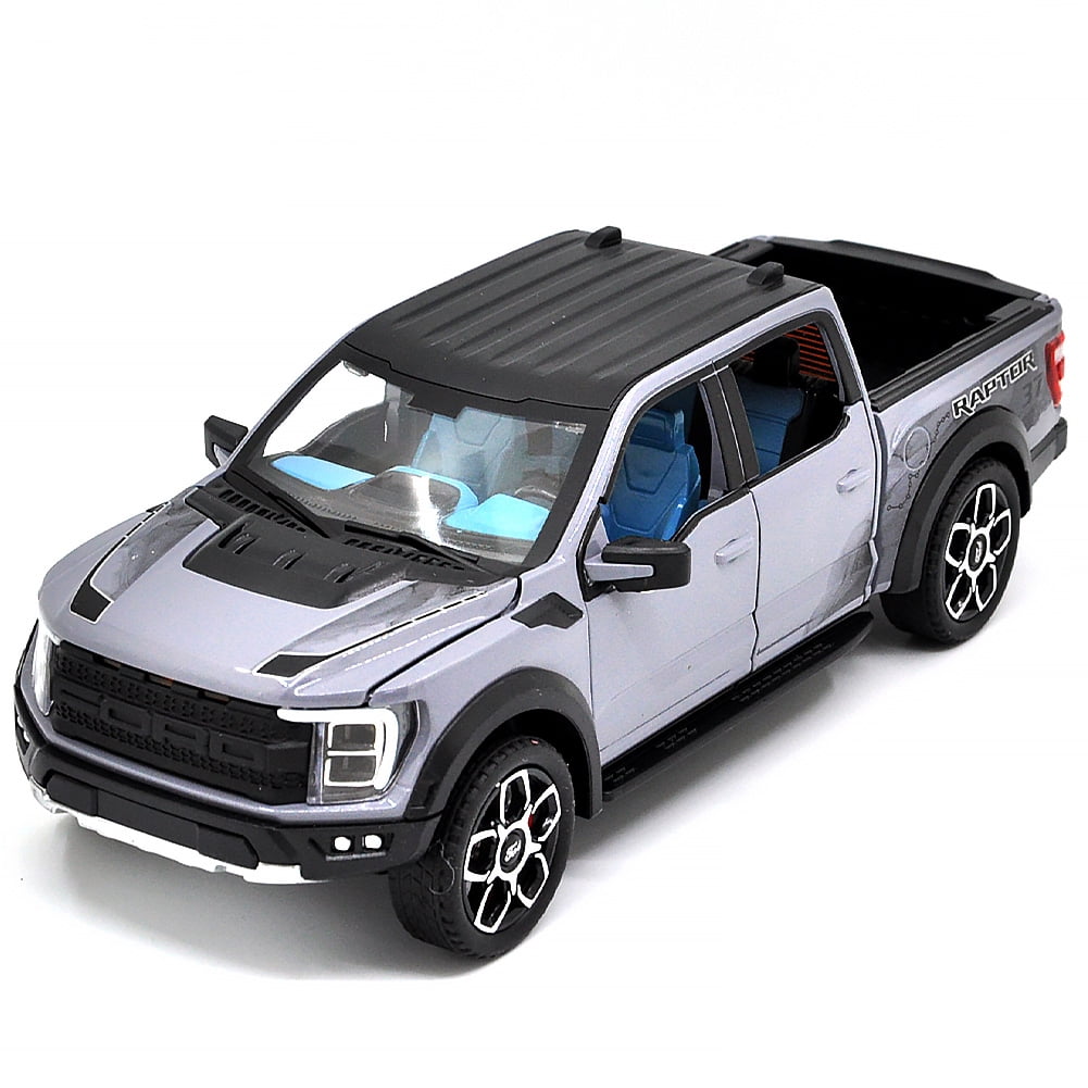 1: 20 Suitable for Ford Raptor F150 alloy die-casting metal car model, with sound, light and rebound functions, children's toy car collection, boys' birthday gift