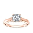 thumbnail image 1 of 1.20 T.C.W Asscher Shaped Real Diamond New Design Solitaire Wedding Ring for Women Solid 18K Rose Gold Size 3.5, 1 of 8