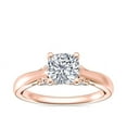 thumbnail image 1 of 1.20 T.C.W Cushion Shape Natural Diamond Latest Design Solitaire Wedding Ring for Women Solid 18K Rose Gold Size 8, 1 of 8