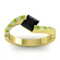 thumbnail image 1 of 1.20 T.C.W Natural Diamond Black Onyx & Peridot Gemstone Beautiful Anniversary Ring for Ladies Solid 18K Yellow Gold Size 9 by Diamond-Capitals, 1 of 8