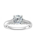 thumbnail image 1 of 1.20 T.C.W Round Shaped Genuine Diamond Stunning Solitaire Wedding Ring for Women Solid 14K White Gold Size 3.5, 1 of 8