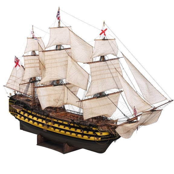 1/200 Scale 3D Wooden HMS Victory Sailing Ship Model Kit, DIY Historical Ship Building Model with Hand-Stitched Sails and Rigging, Home and Office Decor & Creative Gift for Adults