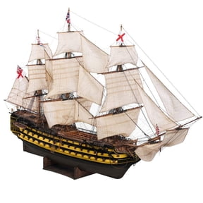 1/200 Scale HMS Victory Wooden Model Kit With Hand Sewn Sails And Detailed Rigging, DIY Historic Sailing Ship Assembly Set For Collectors, Home Display And Hobby Workshops