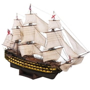 1/200 Scale HMS Victory Wooden Model Kit With Hand Sewn Sails And Detailed Rigging, DIY Historic Sailing Ship Assembly Set For Collectors, Home Display And Hobby Workshops