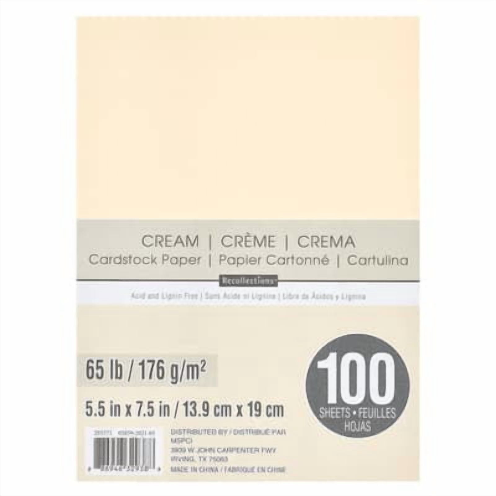 Recollections 1,200 Sheets Cream 5.5" x 7.5" Cardstock Paper - Acid and Lignin Free Paper for Scrapbooks, Arts & Crafts - Bulk Pack