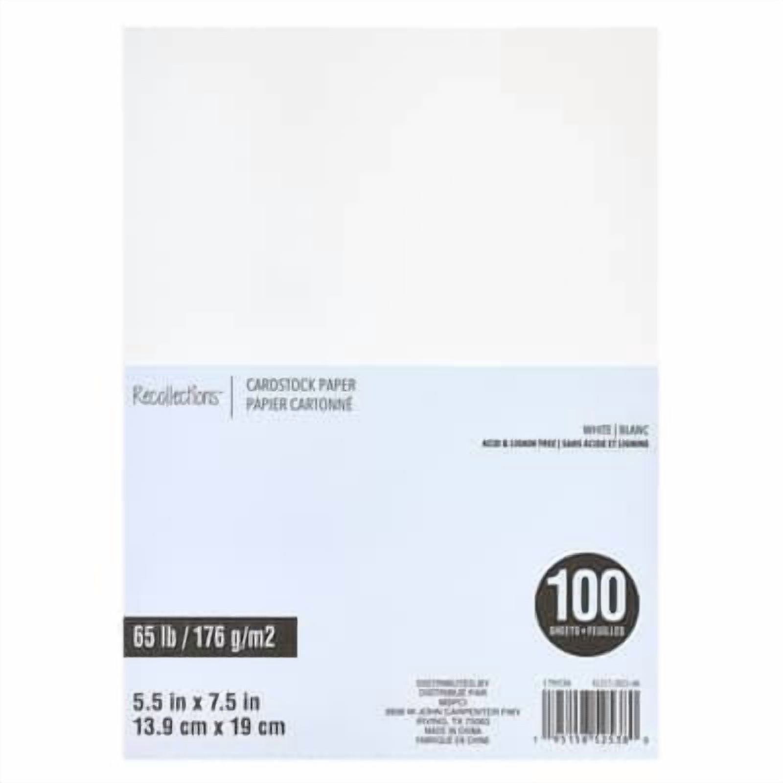 Recollections 1,200 Sheets White 5.5" x 7.5" Cardstock Paper - Acid and Lignin Free Paper for Scrapbooks, Arts & Crafts - Bulk Pack