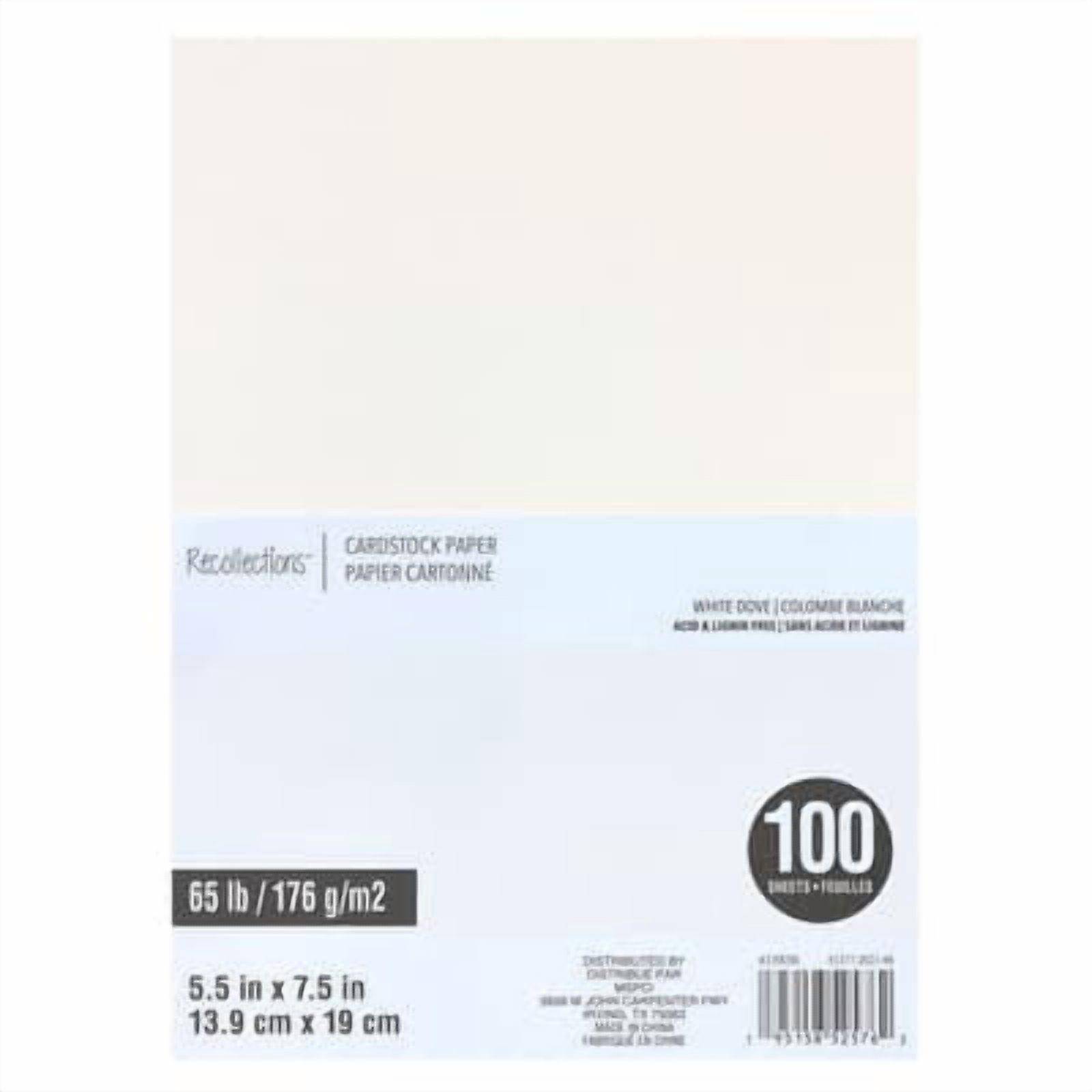 Recollections 1,200 Sheets White Dove 5.5" x 7.5" Cardstock Paper - Acid and Lignin Free Paper for Scrapbooks, Arts & Crafts - Bulk Pack