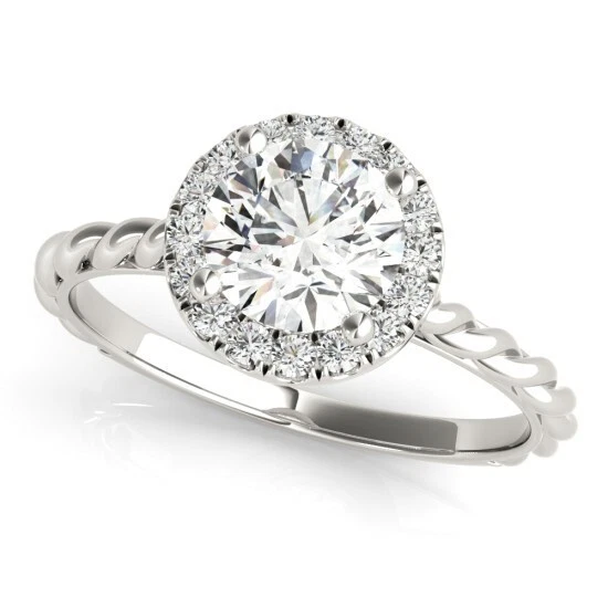1.20Ct Round Cut Moissanite Women's Engagement Ring Solid 14k White Gold Plated