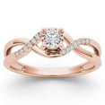 thumbnail image 1 of 1/20Ct TDW Diamond 10K Rose Gold Criss-Cross Engagement Ring, 1 of 5