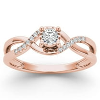 1/20Ct TDW Diamond 10K Rose Gold Criss-Cross Engagement Ring