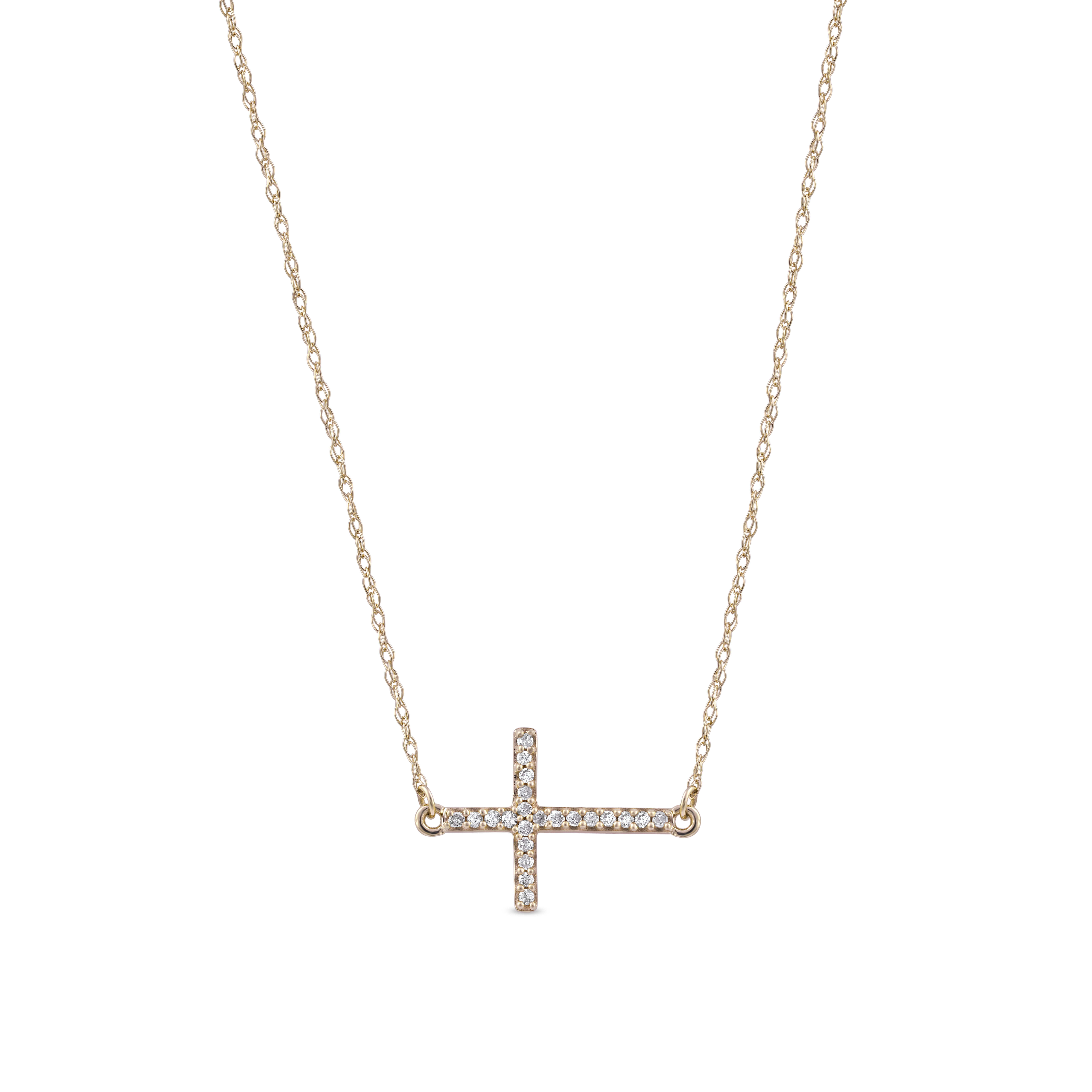 Zales 1/10 CT. T.w. Journey Diamond Cross Pendant in 10K White Gold |  Connecticut Post Mall
