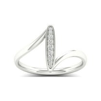 1/20Ct TDW Diamond 10k White Gold Curve Bypass Fashion Ring (I-J, I2)