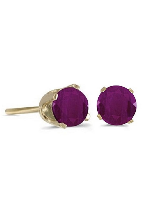 1.20ct Ruby Stud Earrings July Birthstone 14k Yellow Gold