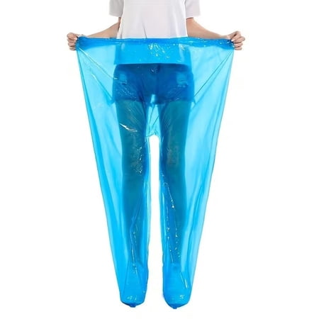 1-20pcs Disposable Raincoat Pants Portable Splash Proof Split Raincoat Outdoor Travel Drifting Cycling Feet-wrapped Rain Pants