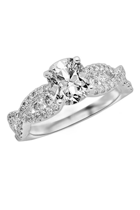 1.21 Carat Designer Twisting Eternity Channel Set Four Prong Diamond Engagement Ring (G-H Color, VS2-SI1 Clarity)