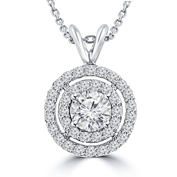 1.21 Ct Ladies Round Cut Diamond Pendant / Necklace