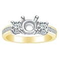 thumbnail image 1 of AFFY 1.22 Carat (Ctw) Round Shape White Natural Diamond Semi Mount Engagement Ring In 14k Solid Yellow Gold Ring Size-9.5, 1 of 1