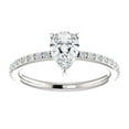 thumbnail image 1 of 1.22 Ct Solitaire Pear Shaped Natural Moissanite Engagement Rings for Ladies Fine 18K White Gold, 1 of 7