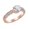 thumbnail image 1 of AFFY 1.22 Ct White Natural Diamond Engagement Ring in 14k Rose Gold Ring Size - 13, 1 of 1
