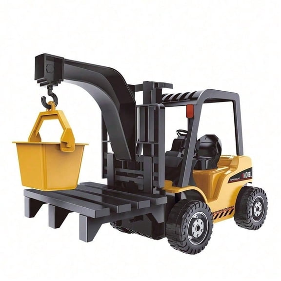 1:22 RC Construction Vehicle Toy – Excavator/Bulldozer/Crane with Realistic Lights & Sounds, DIY Combination, Sturdy ABS, Perfect for Imaginative Play, Indoor & Outdoor Sandpit