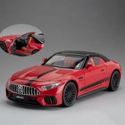 122 Scale SL63 Model Miniature Car Toys Diecast Alloy Vehices Front Wheel Steering Sound Light Pull Back Models Adult Gift
