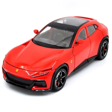1: 22 Suitable for Ferrari Purosangue FUV High Simulation Alloy Car Model Static Decoration Sound and Light Model Children's Toy Birthday Gift