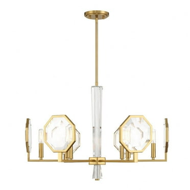 1-2216-6-322-Savoy House-Leighton - 6 Light Chandelier In Glam Style-19.5 Inches Tall and 28 Inches Wide