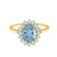 thumbnail image 1 of 1.23ct Oval Cut Blue Aquamarine Topaz Solitaire Ring Yellow Gold Plated Valentine Day Gift Jewelry Size:- 7, 1 of 4