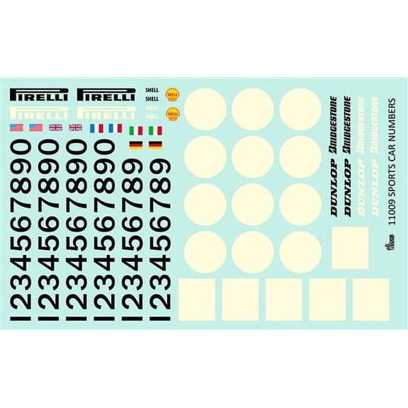 1/24-1/25 Racing Sport Car Numbers & Logos