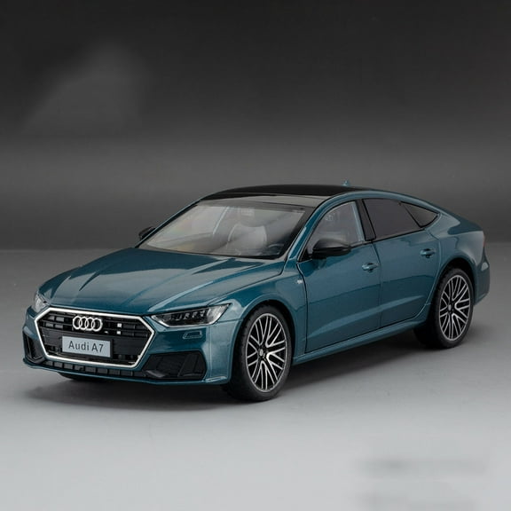 1/24 A7 Alloy Model Car Toys Rear Wheel Pull Back Front Wheel Steering Cars with Light Sound Vehicle for Children Collect Gifts