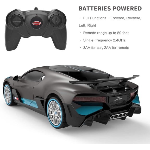 1:24 Bugatti Divo RC Car, Officially Licensed, Radio Remote Control, Speed 5 mph, 98 ft Range