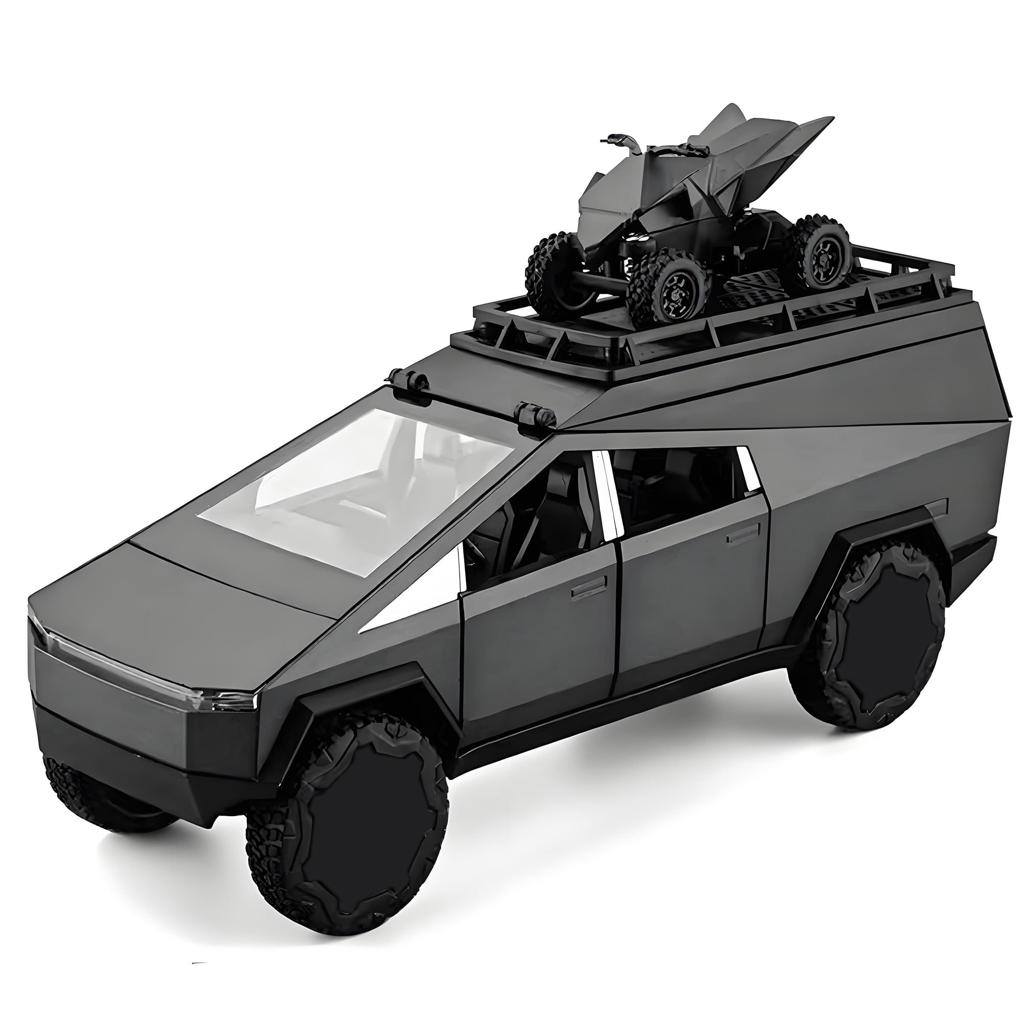 Anmyjuly 1/24 Camping Rv Car Model Toys,Pickup Truck Model with Sound and Light Function, Suitable Gifts, Decorations, Collectibles,Gray