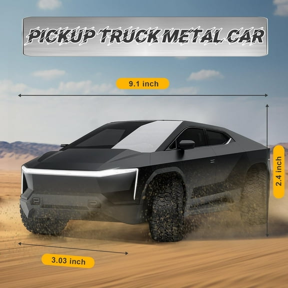 Cyber Truck Model Car Toy 1:24 Scale Diecast Toy Pickup Pull Back Action