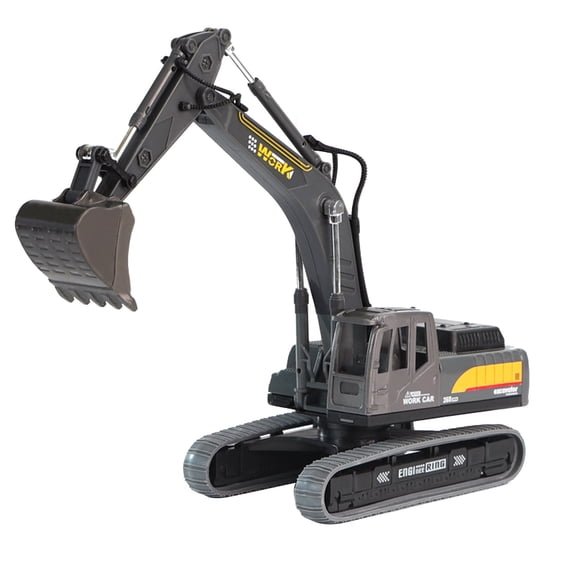 1:24 Diecast Car Excavator Toy Set - Realistic Engineering Vehicle Model & Simulation Ornament for Teens