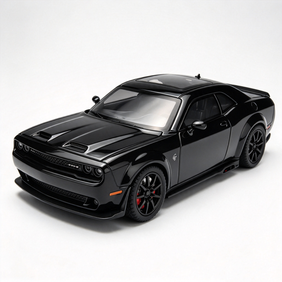1:24 Diecast Dodge Challenger SRT Hellcat Model Car, Pull Back Toy with Sound, Light & Mist Spray, Alloy Muscle Car Collectible Desktop Ornament, Gift for Car Lovers
