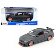 1/24 Diecast Model Car BMW M4 GTS Gray with Carbon Top and Orange Wheels by Maisto