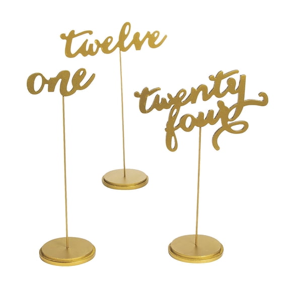 1-24 Gold Calligraphy Table Numbers - Party Supplies - 24 Pieces