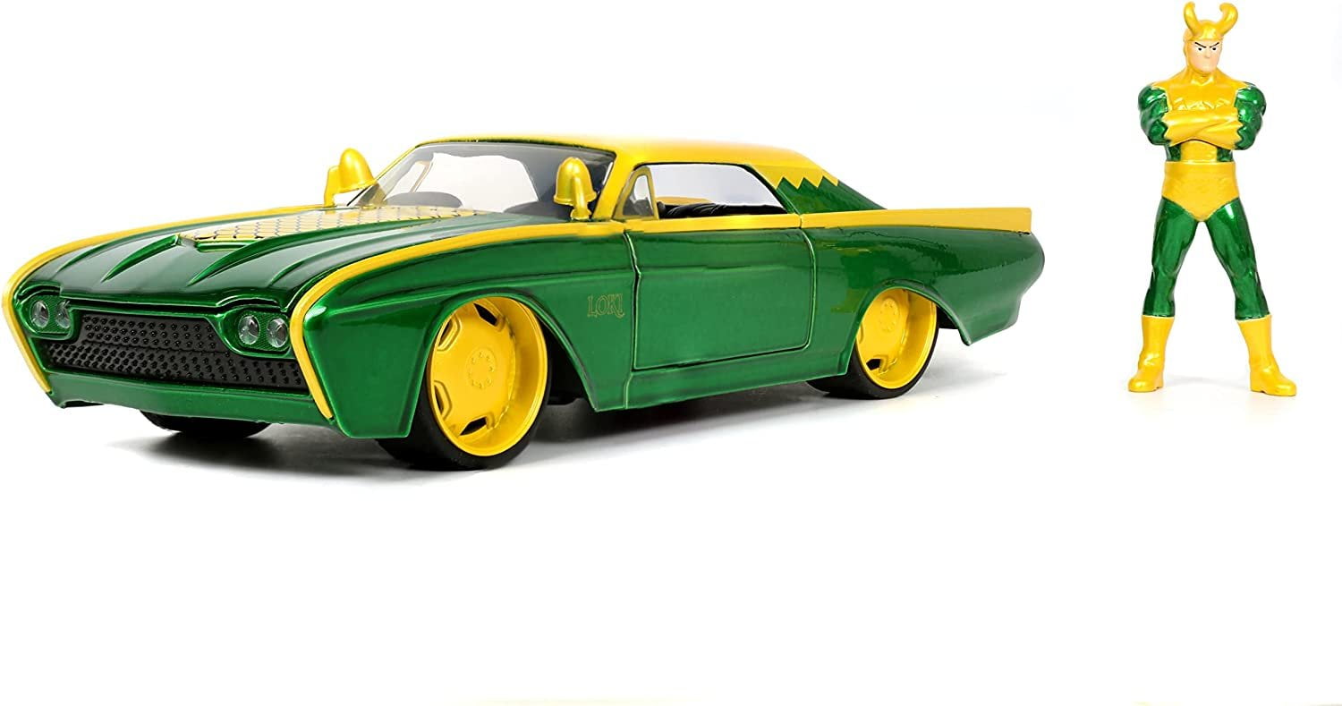 MARVEL - LOKI & 1963 FORD THUNDERBIRD 【ロキ ミニカー】 1963 Ford Thunderbird Green and Yellow Met. w/Hood Graphics