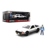 Jada Initial D 1986 Toyota AE86 Trueno  124 Scale Die-Cast, Opening Doors, Hood, Trunk, Rubber Tires, Takumi Figure