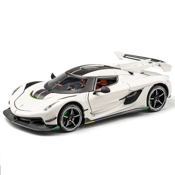 1:24 Pull Back Supercar Alloy Metal Diecast Car Sound Light High Simulation Model Vehicle 4 Doors Boys Birthday Gift Home Decor