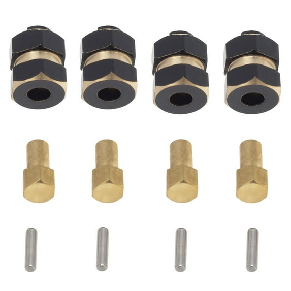 1/24 Replacement RC Crawler Car Brass Extended Hex Wheel Hubs & Nuts for Axial SCX24