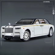 1/24 Rolls Royce Phantom Diecast Toy Cars Model Simulated Pull Back Limousine Zinc Alloy Metal Toy Car for Kids Gifts Collection