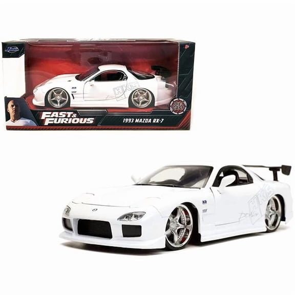 1-24 Scale 1993 Mazda RX-7 HKS Fast & Furious Movie Diecast Model Car, White