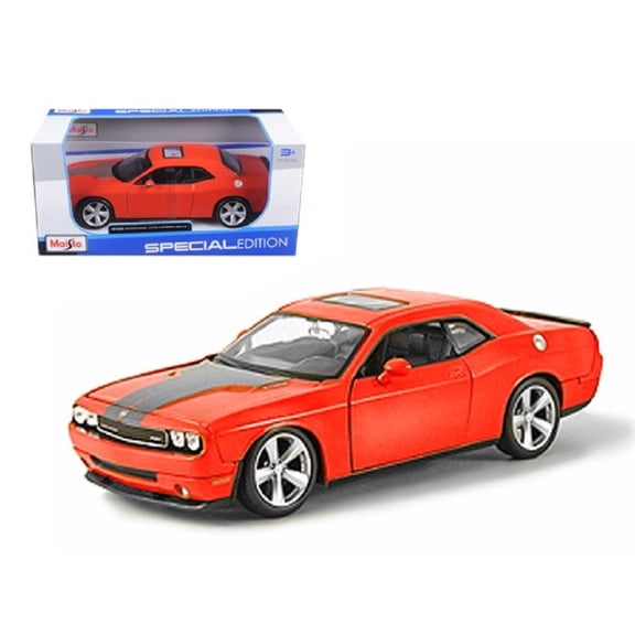 1/24 Scale 2008 Dodge Challenger SRT8 Orange Diecast Model Car - Play Vehicle by Maisto