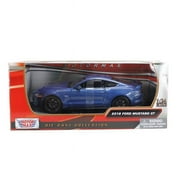 1-24 Scale 2018 Ford Mustang GT 5.0 Diecast Model Car - Blue with Black Wheels