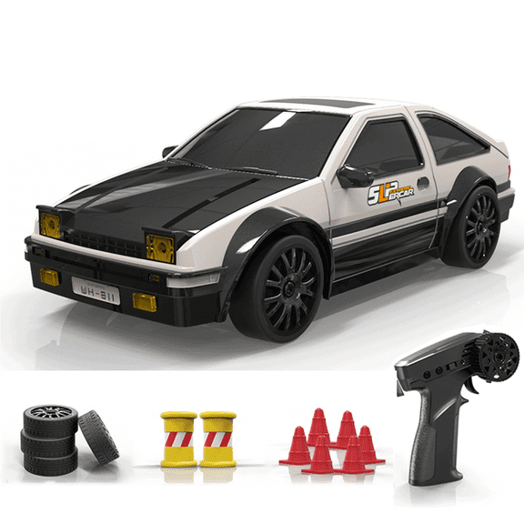 1/24 Scale 4WD RC Drift Car, 15km/h Mini Remote Control Car with Lights, 2.4GHz RTR Racing Car Model with Dual Speed, Full Bearings & Suspension (RTR Version)