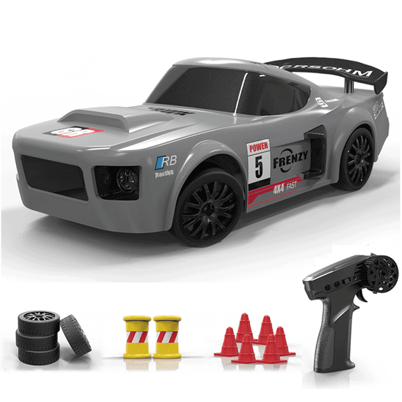 1/24 Scale 4WD RC Drift Car, 15km/h Mini Remote Control Car with Lights, 2.4GHz RTR Racing Car Model with Dual Speed, Full Bearings & Suspension (RTR Version)