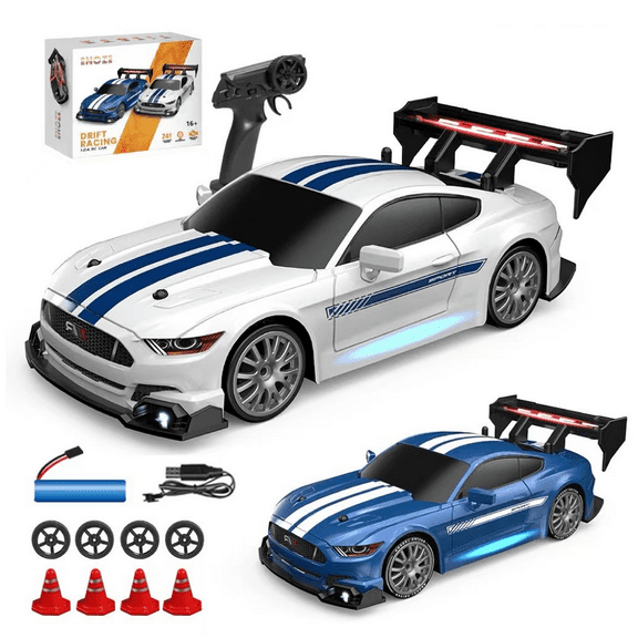 1/24 Scale 4WD RC Drift Car, 2.4GHz Full Proportional Remote Control Racing Car, 30KM/H Electric Sports Vehicle Model RTR Gift for Adult