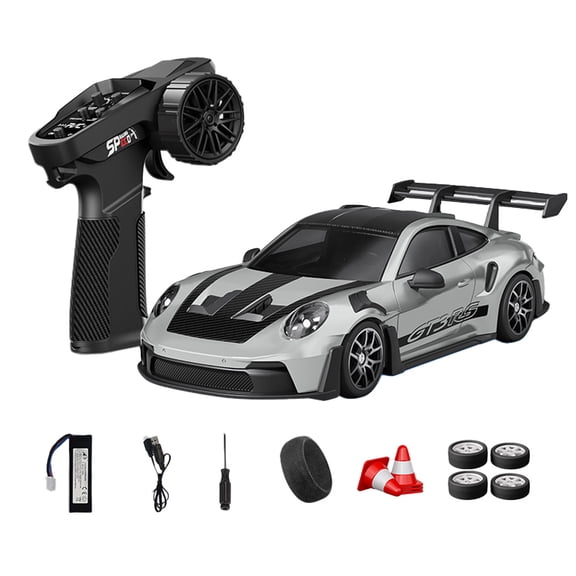 1:24 Scale 4WD RC Drift Car, 28,000 RPM High-Speed Remote Control Racing Car with Gyro Stabilization and LED Lights for Adults